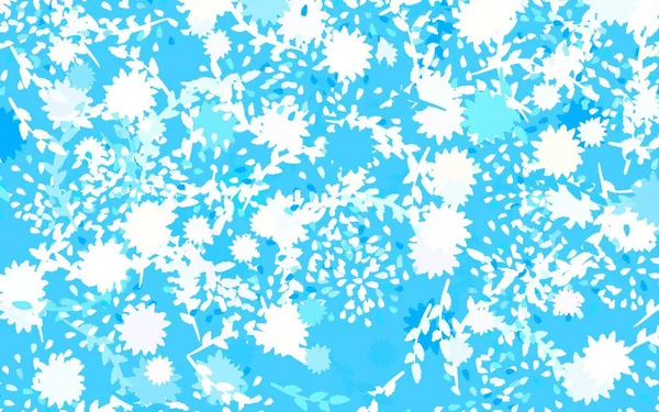 Hellblauer Gelber Vektor Doodle Hintergrund Mit Blumen Leuchtende Farbige Illustration — Stockvektor