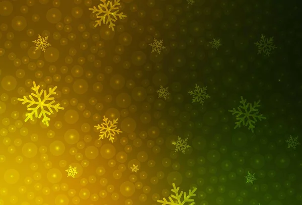 Dark Green Žluté Vektorové Pozadí Stylu Vánoc Abstraktní Ilustrace Vánoční — Stockový vektor