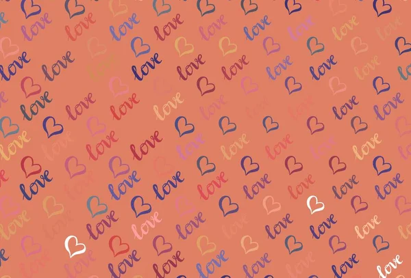 Light Pink Yellow Vector Background Hearts Beautiful Celebration Style Hearts —  Vetores de Stock