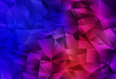 Koyu mavi, kırmızı vektör soyut çokgen desen. Zarif üçgenleri olan soyut çizimler. İşiniz için en iyi üçgen tasarım.