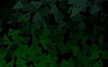 Koyu yeşil vektör düzeni çizgiler, üçgenler. Renkli üçgenlerin olduğu bir resim. Web siteniz için basit tasarım.