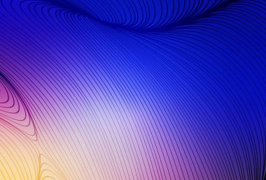 Açık Pembe, mavi vektör arkaplan ve ince çizgiler. Kavisli çizgilerden oluşan parlak bir illüstrasyon. Marka kitabı için şık bir desen.