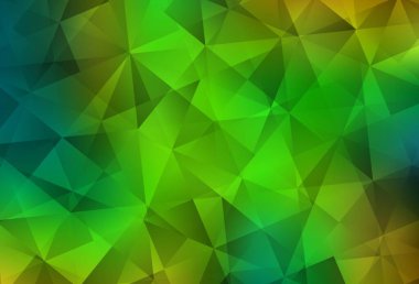 Açık yeşil, sarı vektör soyut çokgen desen. Gradyanı olan zarif parlak çokgen çizimi. Arkaplanlarınız için desenli desen.