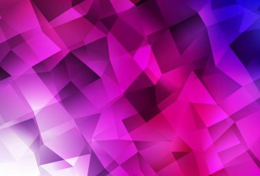 Koyu Mor, pembe vektör çokgen arkaplan. Gradyanı olan üçgen geometrik örnek. Web siteniz için çokgen tasarım.