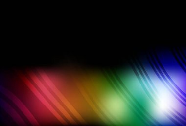 Eğri çizgileri olan koyu renkli vektör arkaplan. Değişken çizgileri olan renkli geometrik örnek. Web siteniz için soyut tasarım.