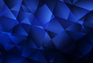 Koyu mavi vektör eğimli üçgen dokusu. Zarif üçgenleri olan soyut çizimler. Web siteniz için çokgen tasarım.