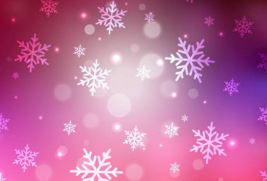 Koyu mor, yeni yıl tarzında pembe vektör düzeni. Modern soyut Noel ruh hali şekilleri. Bir üniversite posteri için en iyi tasarım, afiş.