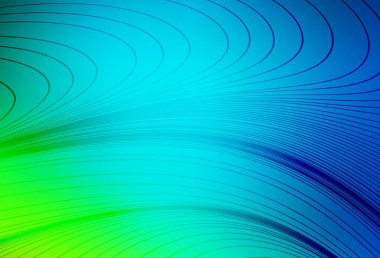 Açık mavi, kıvrımlı çizgileri olan yeşil vektör şablonu. Eğri şekilli yepyeni renkli bir tasvir. İşiniz için en iyi tasarım.