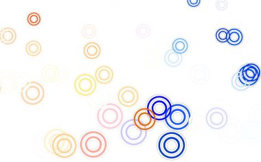 Dairesel şekilli hafif turuncu vektör düzeni. Parlak renkli soyut çemberlerin olduğu bir resim. İş ilanınız için tasarım.