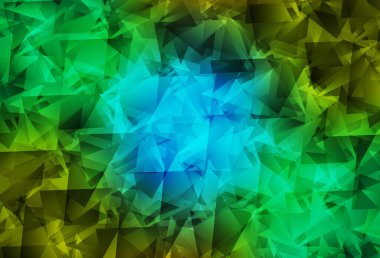 Açık mavi, sarı vektör soyut çokgen şablon. Yarım ton şeklinde, üçgenli yaratıcı illüstrasyon. Web siteniz için yeni bir doku.