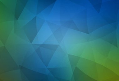 Açık mavi, yeşil vektör çokgen arkaplan. Çokgen tarzda tamamen yeni bir renk çizimi. Web siteniz için çokgen tasarım.