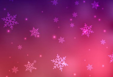 Koyu mor, pembe vektör arkaplan, tatil tarzında. Noel özellikleriyle basit bir gradyan çizimi. Reklamlar, posterler, kitap afişleri için desen.