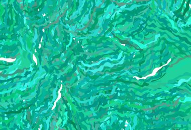 Açık yeşil çizgili vektör arkaplanı. Basit eğri biçiminde parlak renkli bir illüstrasyon. Broşürler, broşürler için doku.