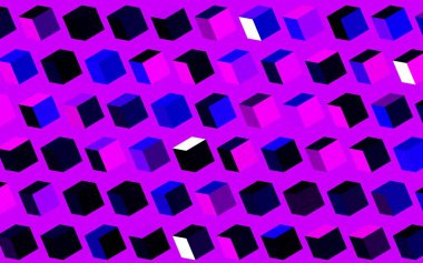 Kare şeklinde koyu mor vektör deseni. Soyut stil ve dikdörtgenlerle dekoratif tasarım. Web siteleri için şablon kullanılabilir.