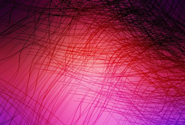 Açık pembe, kıvrımlı çizgileri olan sarı vektör şablonu. Yaratıcı illüstrasyon, yarım tonlu ve eğimli. Tasarımınız için basit şablon.