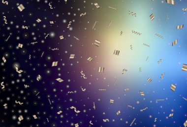 Koyu mavi, Xmas tarzında sarı vektör arkaplan. Modern soyut Noel ruh hali şekilleri. Okul ve dil bilgisi siteleri için desen.