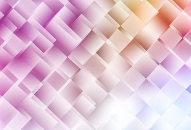 Açık pembe, kare şeklinde sarı vektör deseni. Renkli dikdörtgenlerle modern soyut çizimler. Şablon bir arkaplan olarak kullanılabilir.