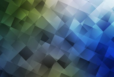 Lacivert, eşkenar dörtgenli yeşil vektör arkaplan. Soyut stil ve dikdörtgenlerle dekoratif tasarım. İş ilanınız için akıllı tasarım.