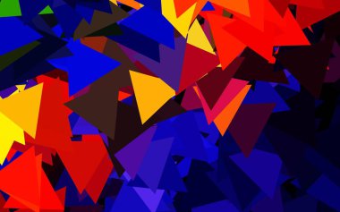 Lacivert, üçgenli kırmızı vektör arka planı. Soyut arkaplanda renkli eğimli üçgenler. Bir cep telefonu için arka plan.