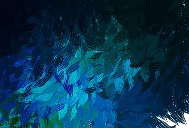 Koyu mavi, kaotik şekilli yeşil vektör şablonu. Soyut tarzda rengarenk gradyan şekilleri olan bir resim. Bir cep telefonu için arka plan.