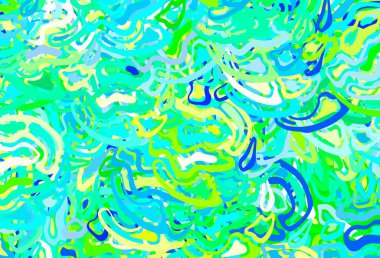 Açık mavi, rastgele şekilli yeşil vektör deseni. Renkli rastgele şekillerle modern soyut illüstrasyon. İşiniz için en iyi akıllı tasarım.