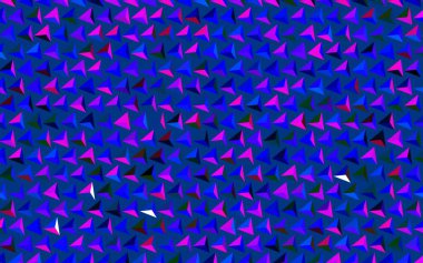 Koyu pembe, mavi vektör arka planı ve çokgen tarzı. Soyut arkaplanda renkli eğimli üçgenler. Web siteniz için basit tasarım.