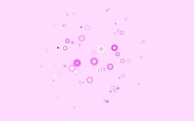 Açık Mor, daireli pembe vektör şablonu. Soyut arka planda bulanık kabarcıklar ve renkli gradyan. Marka kitabınız için yeni şablon.