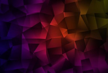 Koyu yeşil, kırmızı vektör çokgen arkaplan. Origami tarzında gradyan ile geometrik çizim. Dizaynınız için üçgen desen.