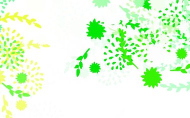 Açık yeşil, kırmızı vektör doğal desenli çiçek desenli renkli soyut karalama çiçekli illüstrasyon. Tasarımınız için yeni şablon.