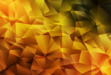 Koyu Turuncu vektör düşük polimerli yerleşim. Soyut ve üçgenli renkli çizimler. Web siteniz için çokgen tasarım.