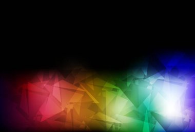 Koyu Çokrenkli vektör çokgen şablonu. Üçgenli parlak renkli çizimler. Cep telefonunun arka planının şablonu.