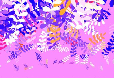 Açık mavi, sarı vektör karalama arkaplanı yapraklarla. Karalama tarzında yaprakları olan belirsiz bir çizim. İşiniz için en iyi tasarım..