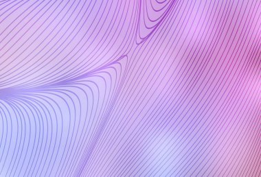 Açık Mor, eğri çizgili pembe vektör deseni. Basit çizgilerle renkli gradyan çizimi. Cep telefonu ekranları için arkaplan.