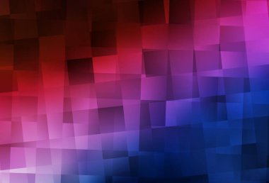 Koyu mavi, kırmızı vektör arka planı çokgen biçiminde. Soyut stil ve dikdörtgenlerle dekoratif tasarım. Şablon bir arkaplan olarak kullanılabilir.