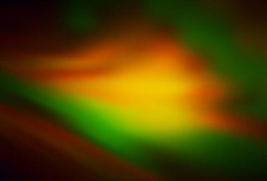 Koyu yeşil, sarı vektör bulanık desen. Gradyan tasarımlı, soyut, ışıltılı çizimler. Tasarımının yeni yolu.