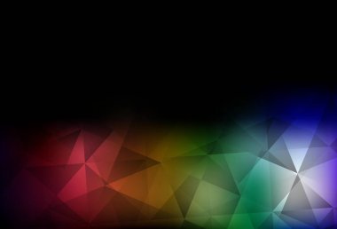 Karanlık çokrenkli vektör mozaik şablon. Origami tarzında gradyan ile geometrik çizim. İşiniz için yepyeni bir tasarım..