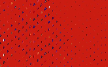 Koyu pembe, çokgen şekilli sarı vektör deseni. Üçgen şekilli ışıltılı soyut çizimler. Broşürler, broşürler için desen