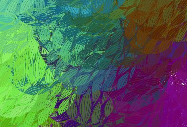 Açık pembe, kaotik şekilli yeşil vektör şablonu. Soyut tarzda rengarenk gradyan şekilleri olan bir resim. Bir cep telefonu için arka plan.