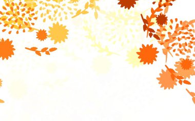 Açık Turuncu vektör, çiçekli, güllü doğal arka plan. Karalama tarzında çiçekli soyut illüstrasyon. Web sitesi yöneticileri ve tasarımları için desen.