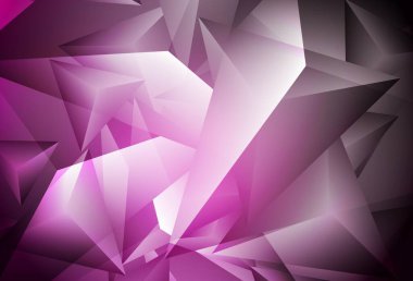 Çizgileri ve üçgenleri olan koyu pembe vektör düzeni. Soyut üçgenli dekoratif tasarım. İşiniz için en iyi akıllı tasarım.