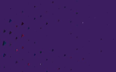 Koyu mavi, kırmızı vektör şablonu, kristaller, üçgenler. Doğa tarzında üçgenleri olan güzel bir çizim. Duvar kağıtları için zarif tasarım.