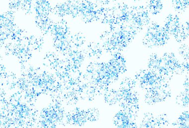 Açık mavi vektörlü doğal arka plan yapraklı. Parlak renkli çizimler ve karalama tarzında yapraklar. Tasarımınız için yeni şablon.