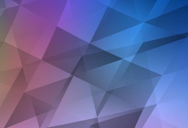 Açık mavi, kırmızı vektör soyut mozaik arkaplan. Çokgen biçiminde, gradyan ile renkli çizimler. Marka kitabınız için yeni şablon.