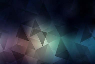 Koyu mavi, kırmızı vektör üçgen mozaik doku. Çokgen tarzda tamamen yeni bir renk çizimi. İş tasarımınız için yepyeni bir tarz.