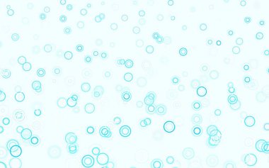 Küreli açık mavi vektör deseni. Doğa tarzında bulanık halkaları olan güzel renkli çizimler. Duvar kağıtlarının dokusu için desen.