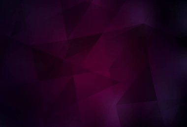 Koyu pembe vektör soyut çokgen şablon. Soyut ve üçgenli renkli çizimler. Web siteniz için çokgen tasarım.