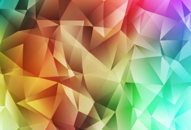 Işık çok renkli vektör eğimli üçgen deseni. Origami tarzında gradyan ile geometrik çizim. Dizaynınız için üçgen desen.