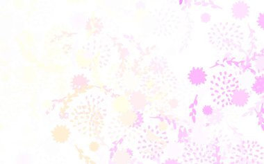 Açık pembe, sarı vektör karalama deseni çiçekli modern soyut çizim çiçekli. İşiniz için yepyeni bir tasarım..