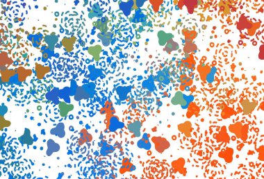 Soyut biçimlerde ışık çok renkli vektör dokusu. Renkli rastgele şekillerle modern soyut illüstrasyon. Bir cep telefonu için arka plan.