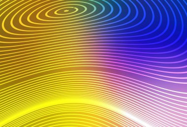 Koyu pembe, eğri çizgileri olan sarı vektör arkaplan. Eğimli çizgileri olan zarif parlak bir illüstrasyon. Tasarımınız için basit şablon.